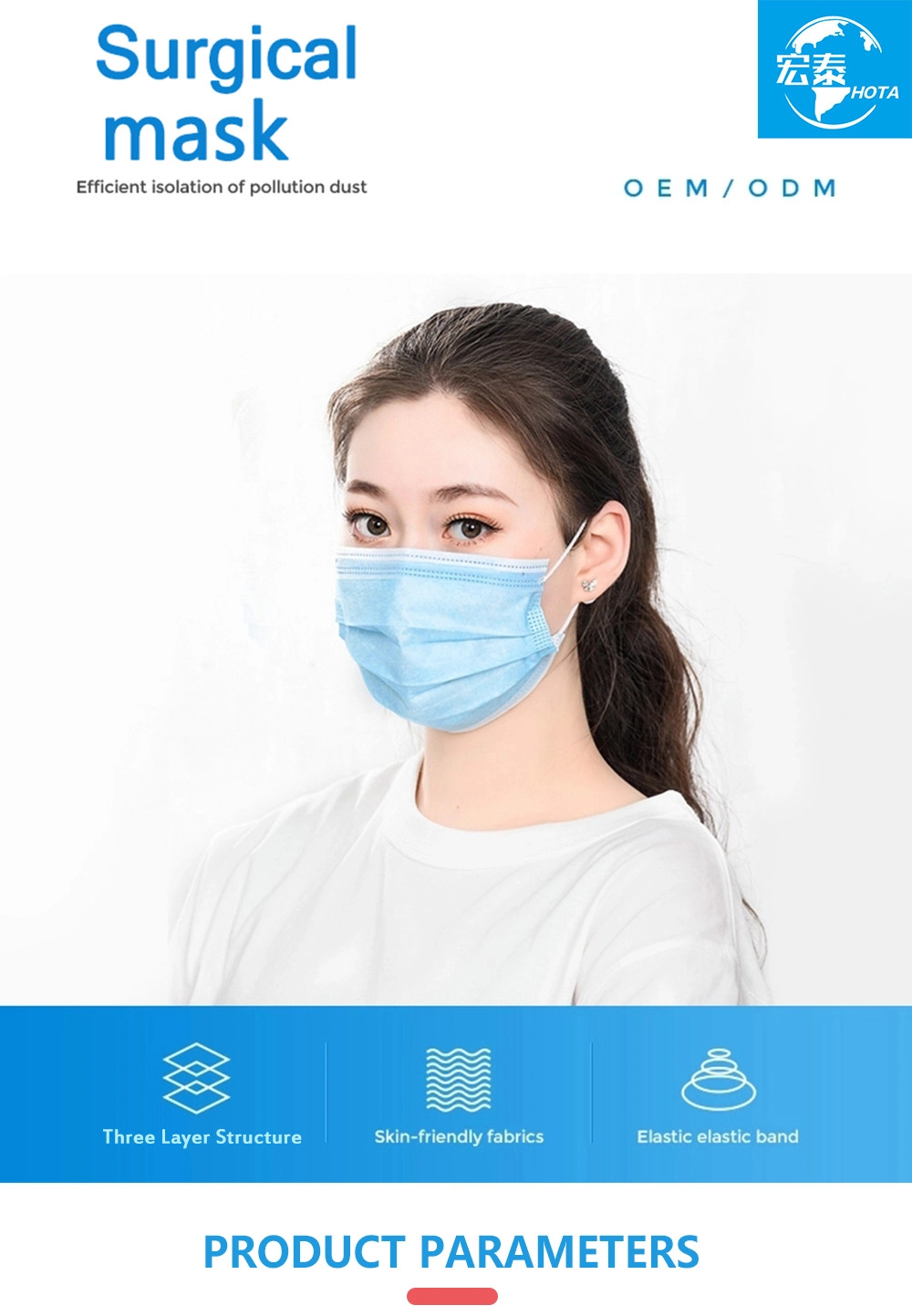 Wholesale Stock Civil Mask 3 Ply Disposable Protect Face Mask