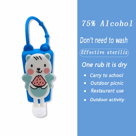 Gel igienizzante mani istantaneo da 30ml con alcool al 75% e supporto in silicone cartonato