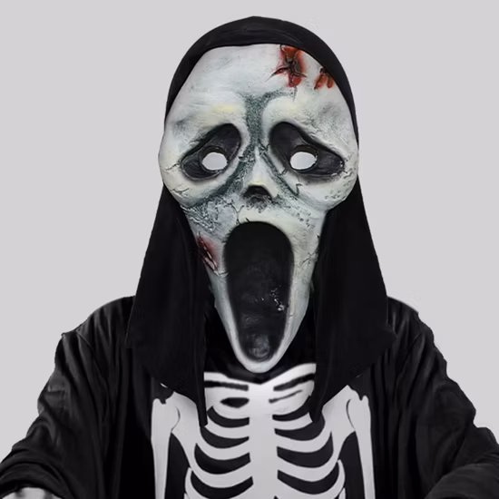 Maschera in tessuto per feste di Halloween di Natale da incubo Maschera per il viso in cotone lavabile